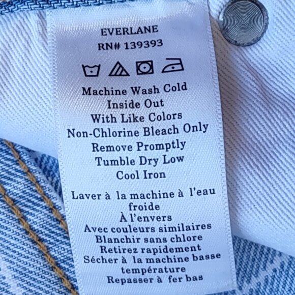Everlane 90's Cheeky Straight Jean Stripe Ankle Light Wash Size 28 - Picture 11 of 11